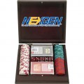 100 Las Vegas EDGE SPOT NEXGENT Poker Chips w/Mahogany Case