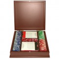 100 10G Sopranos All Clay Poker Chips w/Mahogany Case