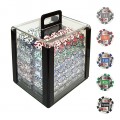 1000 4 Aces w/Denominations Poker Chips in Acrylic Carrier
