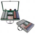 200 Dice Striped 11.5g Chips w/Clear Cover Aluminum Case