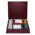 100 Tri Color Ace/King Suited Chips in Mahogony Case
