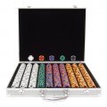 1000 14g Tri Color Ace/King Suited Chips in Aluminum Case