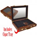 Premium Wood Poker Chip Case With Cigar Tray 240 Capacity