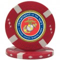 U.S. MARINES Seal on Big Slick Texas Hold'em Poker Chip
