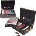 500 14g Tri Color Ace/King Suited Chips w/ Mahogany Case
