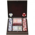 100 pc LUCKY CROWN 11.5g Poker Chip Set w/Mahogany Case