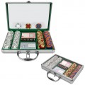 200 Chip Tri-Color Suit Set w/Clear Cover Aluminum Case
